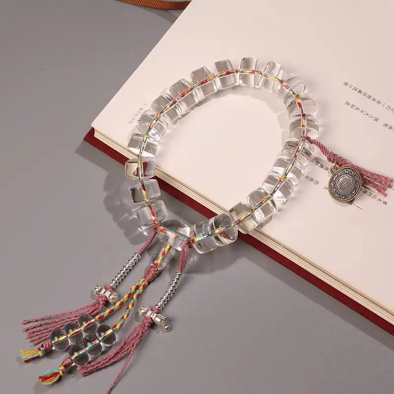 natural-white-crystal-2026-wheel-beads-21-pcs-vajrasattva-practice-prayer-beads-lucky-luxury-meditation-handstring-buddhist-brac