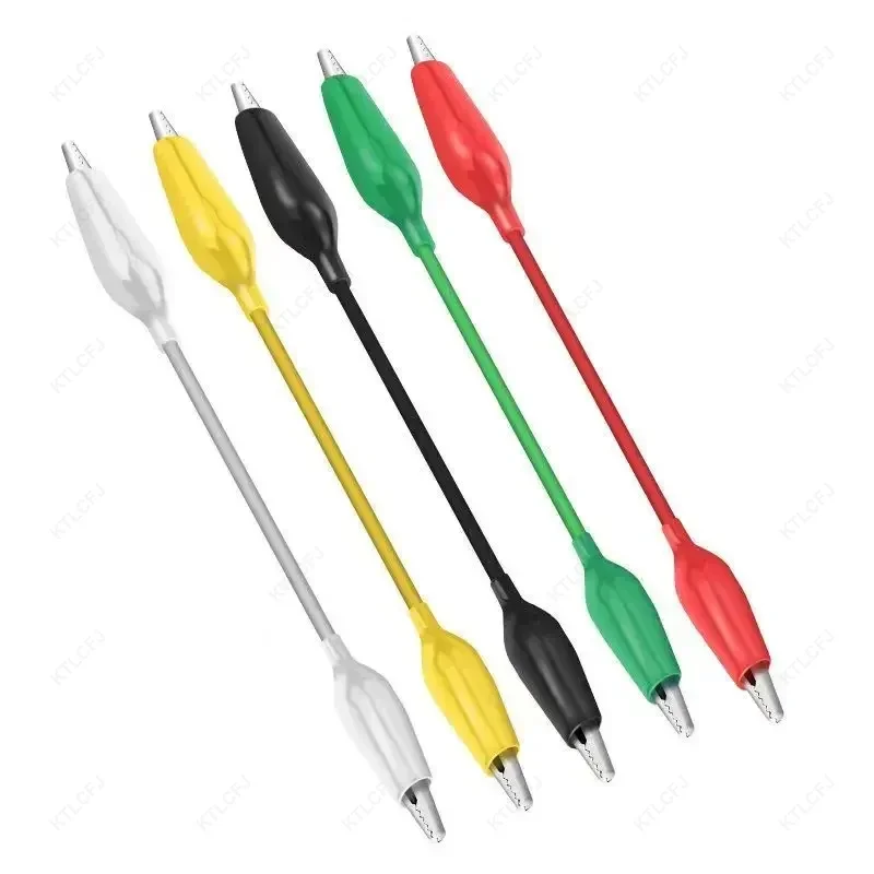 10pcs Color Belt Wire Alligator Clip Electronic DIY Sheath Electric Clip Double-headed Test Clip Power Supply Test Lead Cable