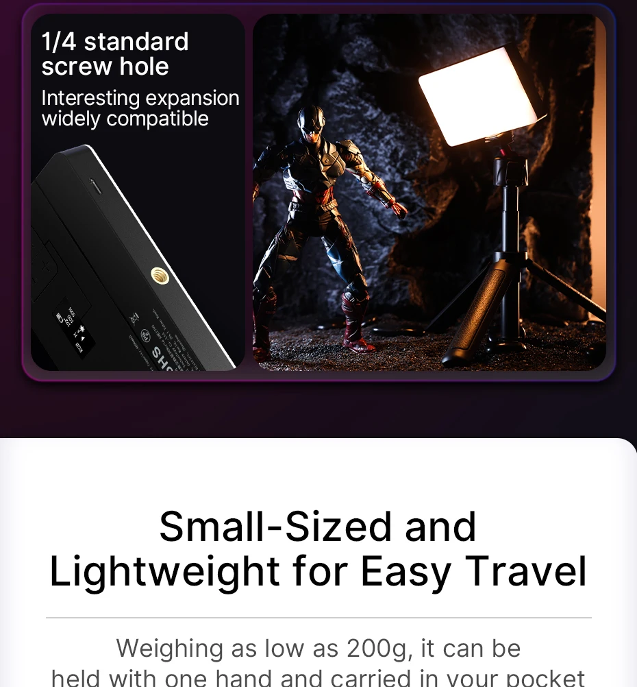 Ulanzi lt002 7 Zoll Tasche füllen Licht RGB Voll farbe LED Panel Licht Cri 95 Fotografie Kamera Licht kreative Szene – Detail 15