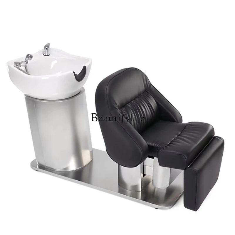 

Lettino per shampoo semplice in stile giapponese, salone di bellezza, barbiere a filo elettrico, lettino per trattamento testa s