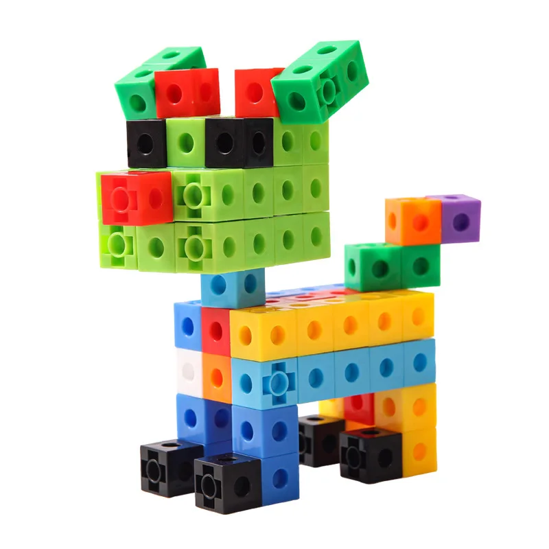 Cubes de liaison blocs de construction mathématiques, cartes d'activités, 100 pièces, comptage de chiffres, compteurs, briques d'apprentissage éducatif pour enfants, cadeaux