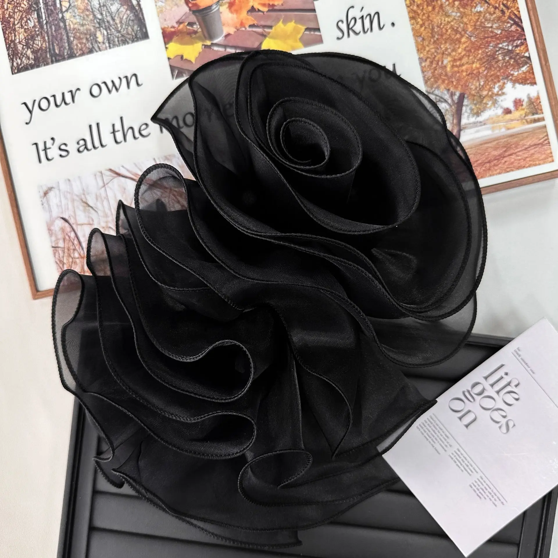 Chiffon 3D pleated rose flower garment accessory subsidy