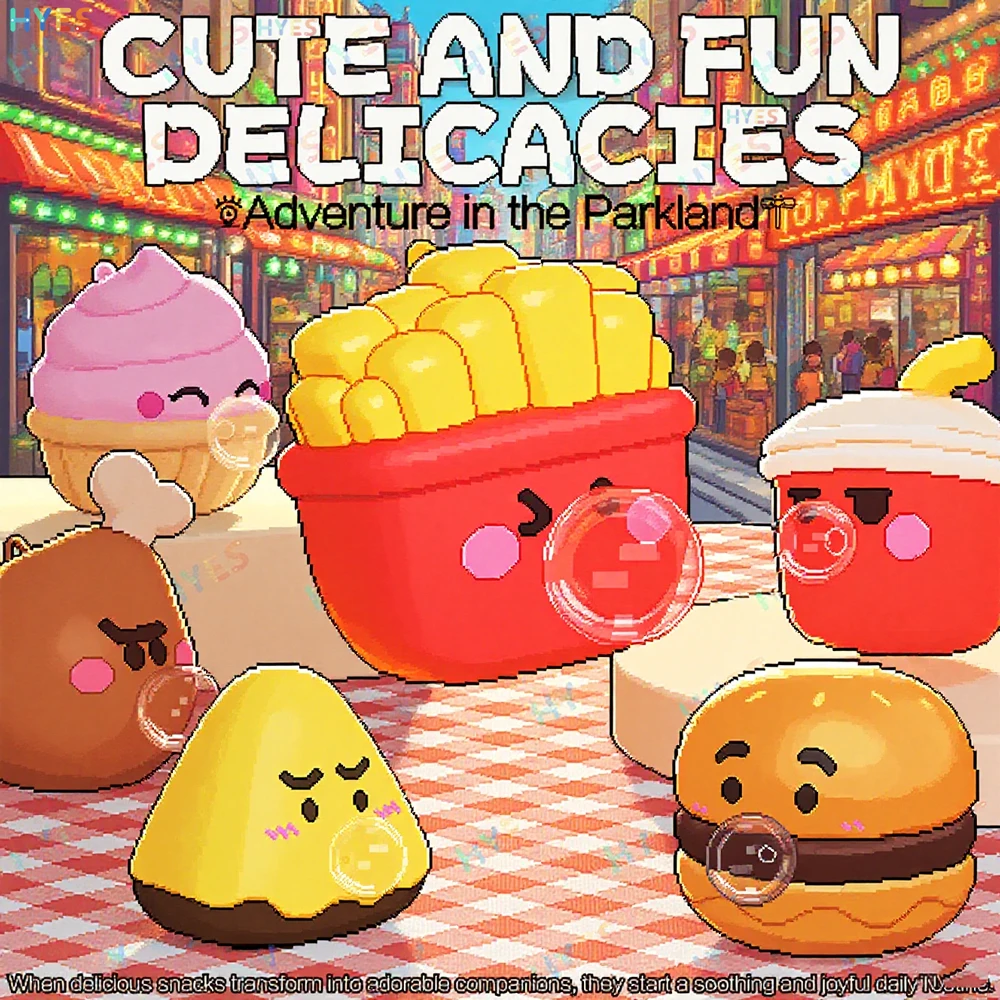 Zabawki sensoryczne dla dzieci HYES, urocze zabawki w kształcie jedzenia z motywami z kreskówek, zabawka z pęcherzykami do ściskania, redukująca niepokój, zabawka do wypluwania bąbelków, prezenty na Boże Narodzenie i święta.