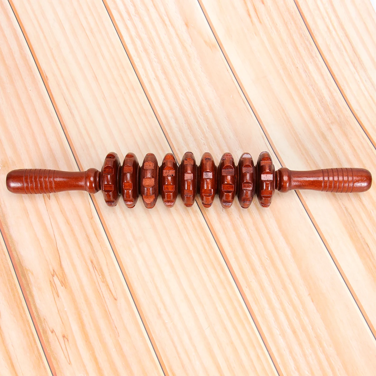 

Wooden Roller Massager Belly Roller Stick Full Body Deep Tissue Massage Tool For Back Neck Shoulders Calves Thighs Dark Red High