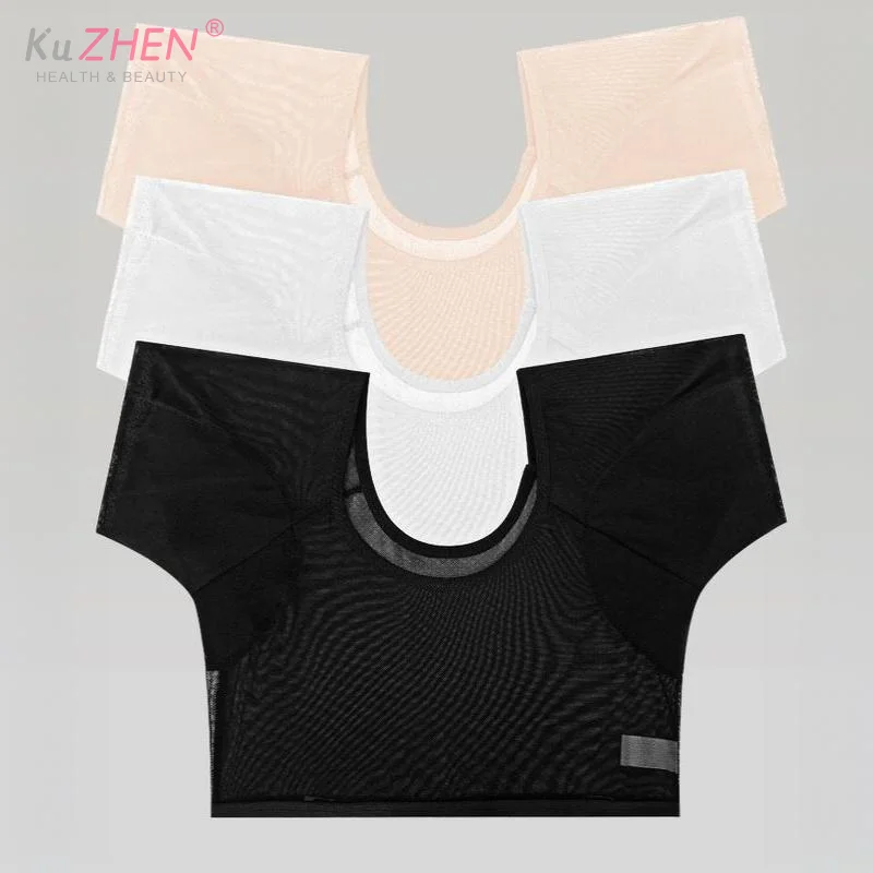 Washable Tshirt Shape Underarm Sweat Pads Ultra Thin Breathable Odor Control Elastic Women Use