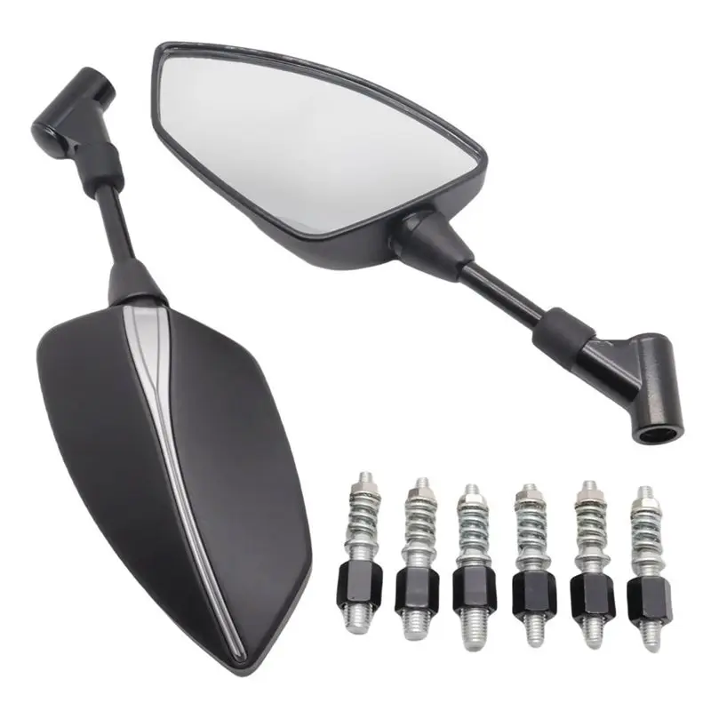 AEE4-Motorcycle Universal 10Mm 8Mm Rearview Mirror Axe Rear View Mirror Side Mirror With 6 Screw