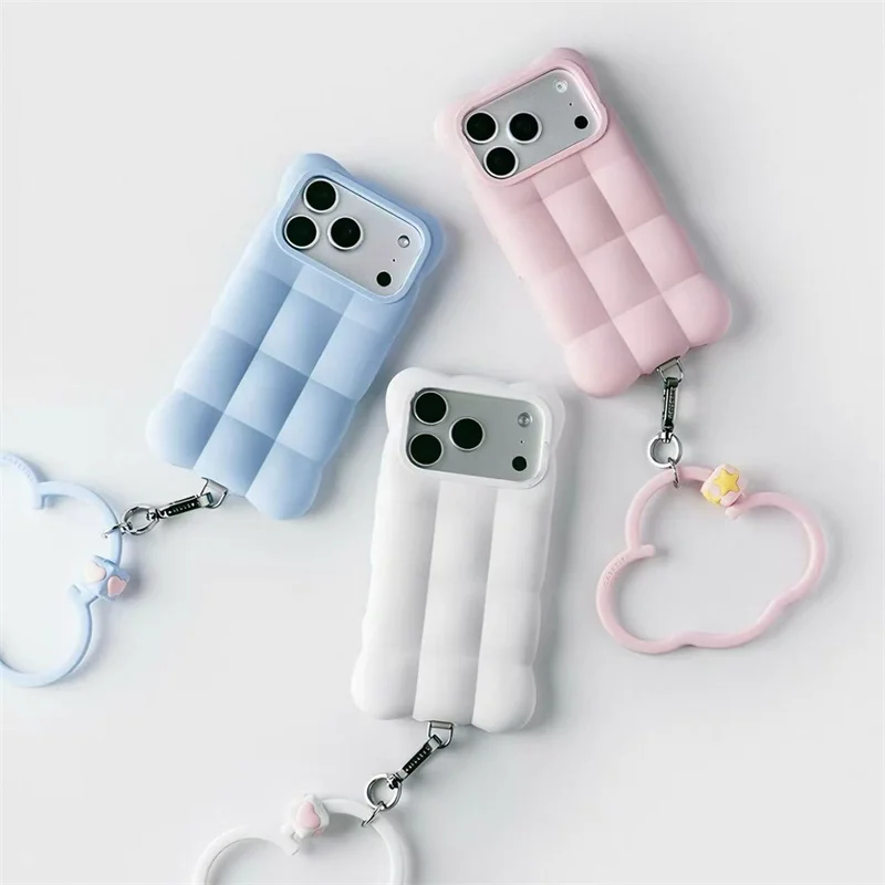 Coque de téléphone en silicone 3D Cloud Puff pour iPhone 12 13 15 16 17 18 Pro Max, accessoires de téléphone, protection antichoc, coque souple