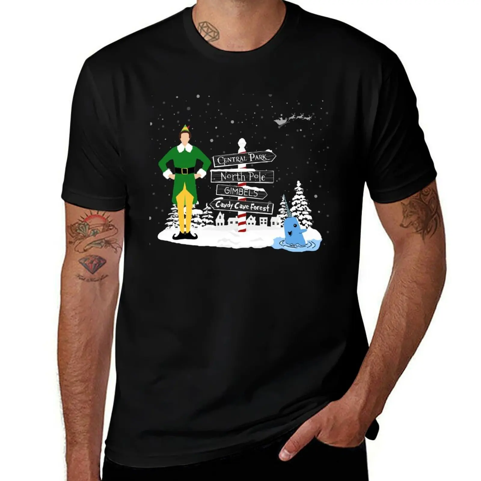 

Buddy the Elf signs and Mr. Narwhal T-Shirt graphic t shirts for man t shirts for man cotton funny essential t shirt T-Shirt