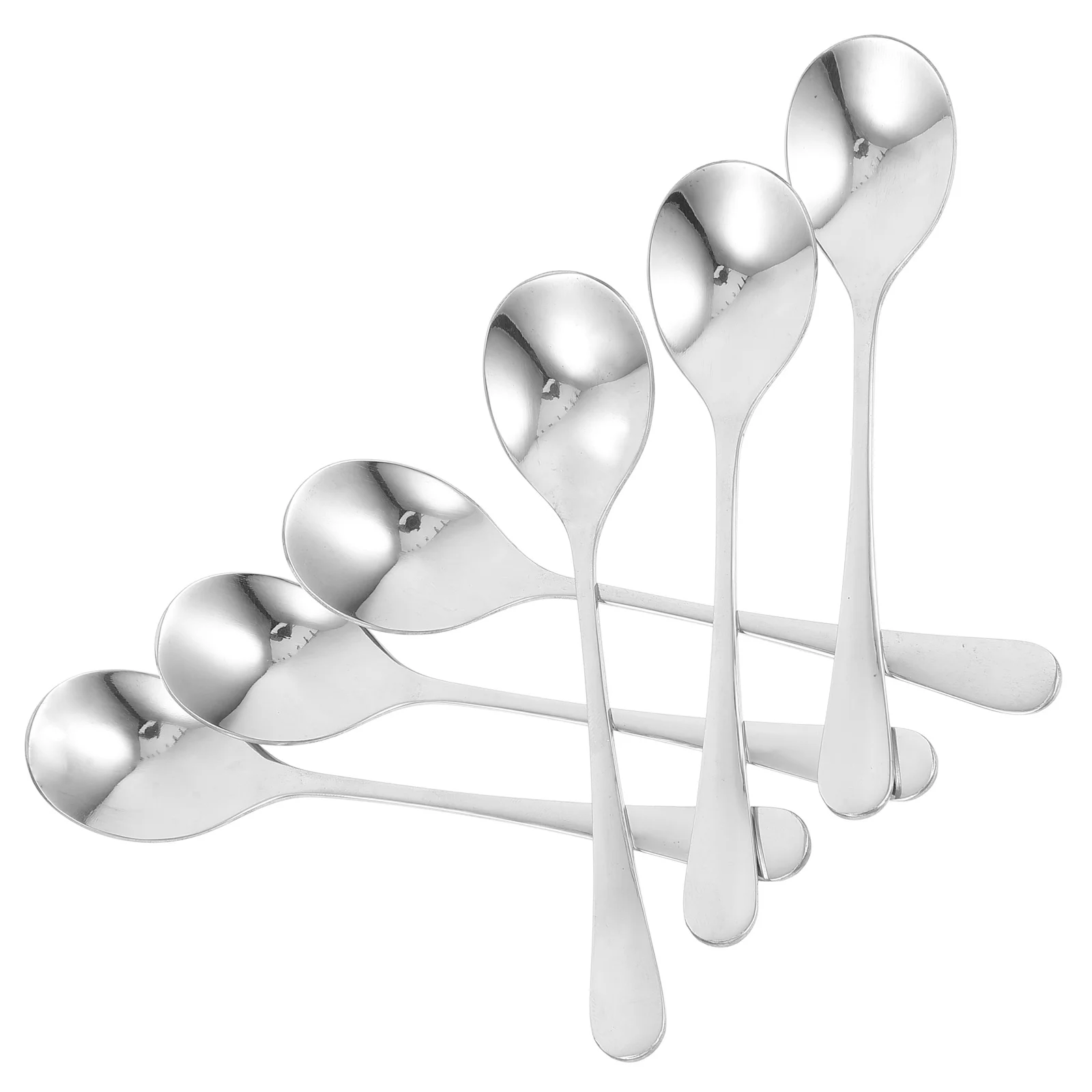 

6Pcs Stainless Steel Soup Spoons Thickened Long Handle Weighted for Kitchen Coffee Dining Stainless Steel Spoon