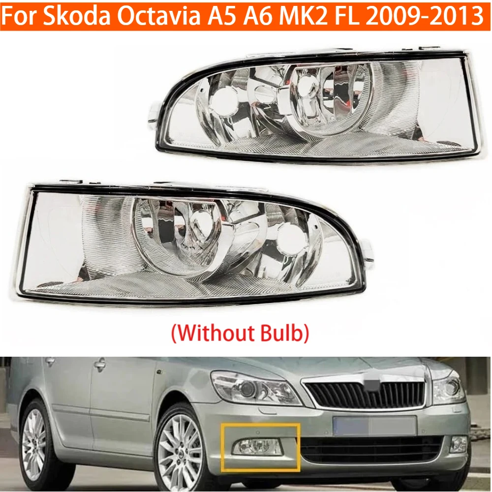 

Front Bumper Halogen Fog Light Lamp 1Z0941701C 1Z0941702C for Skoda Octavia A5 A6 MK2 FL 2009-2013 No Bulb
