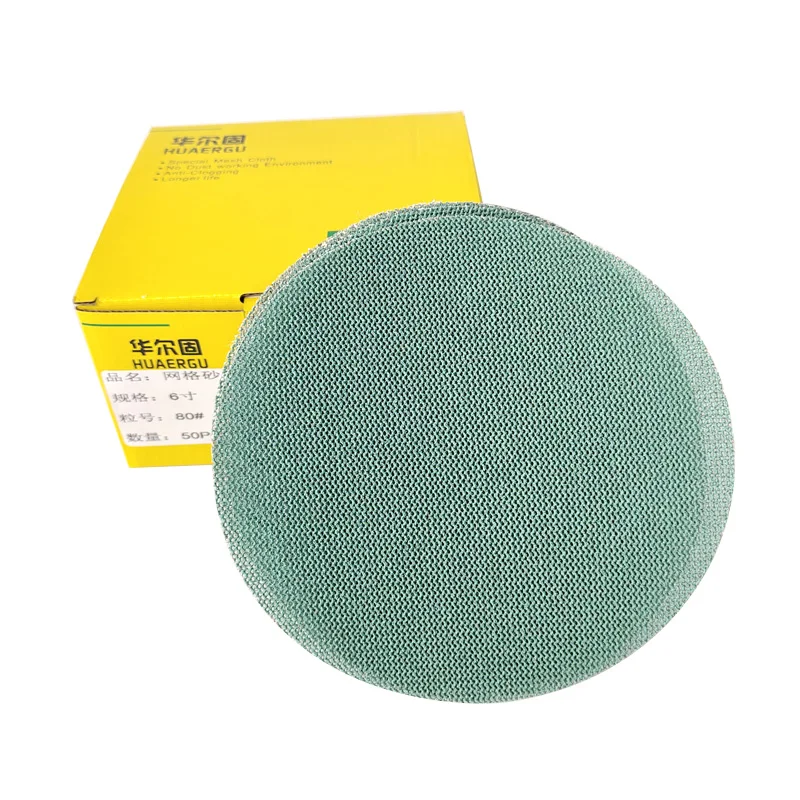 6 Inch 150mm Car Sandpaper Mirka Mesh Sand Round Flocking Sheet Polishing Putty Vacuum Self-Adhesive Sheet for Smooth Finishes