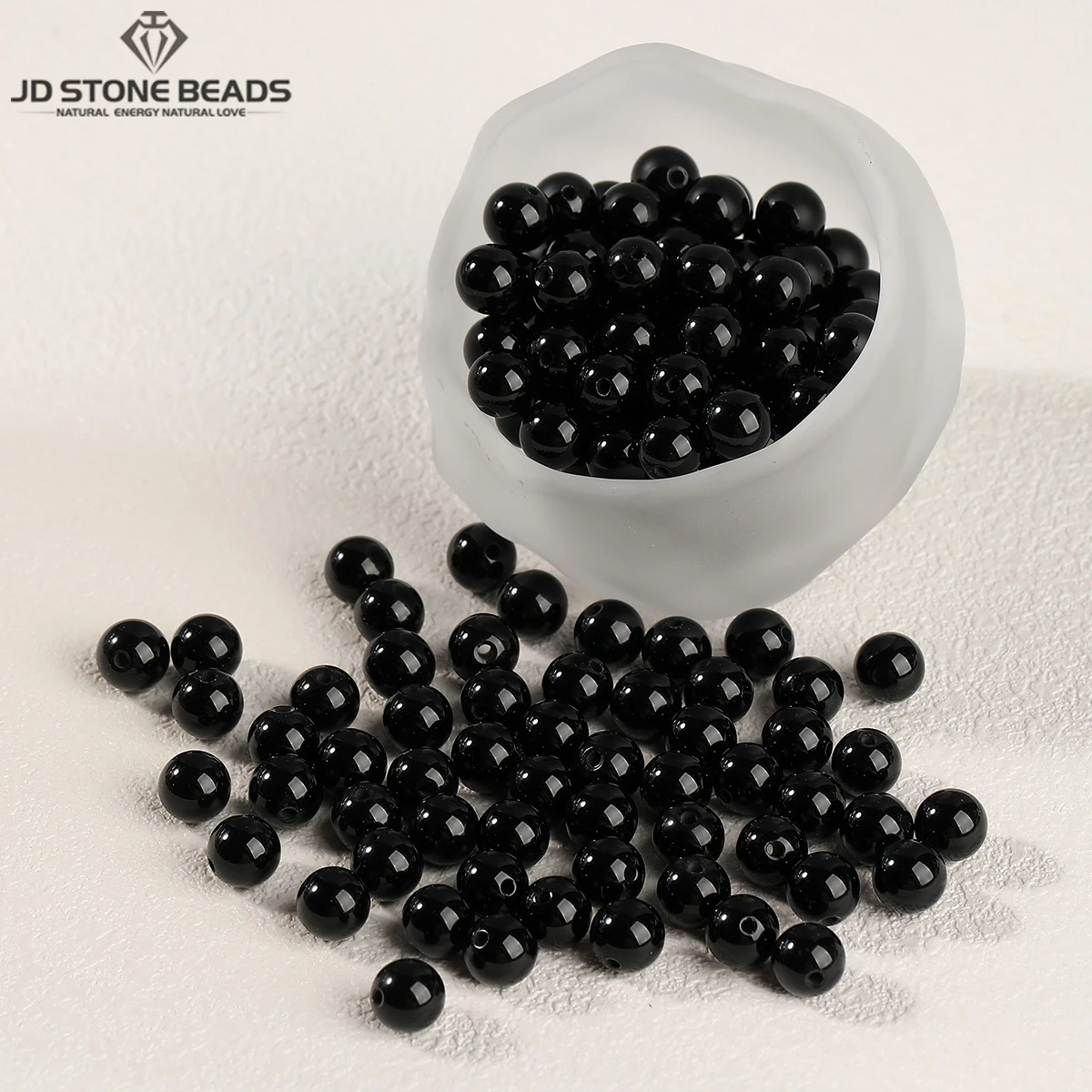 

10 Pcs/lot Natural Stone Black Agate Bead Round Loose Spacer Bead for Jewelry Making DIY Bracelet Necklace Accessory Wholesale