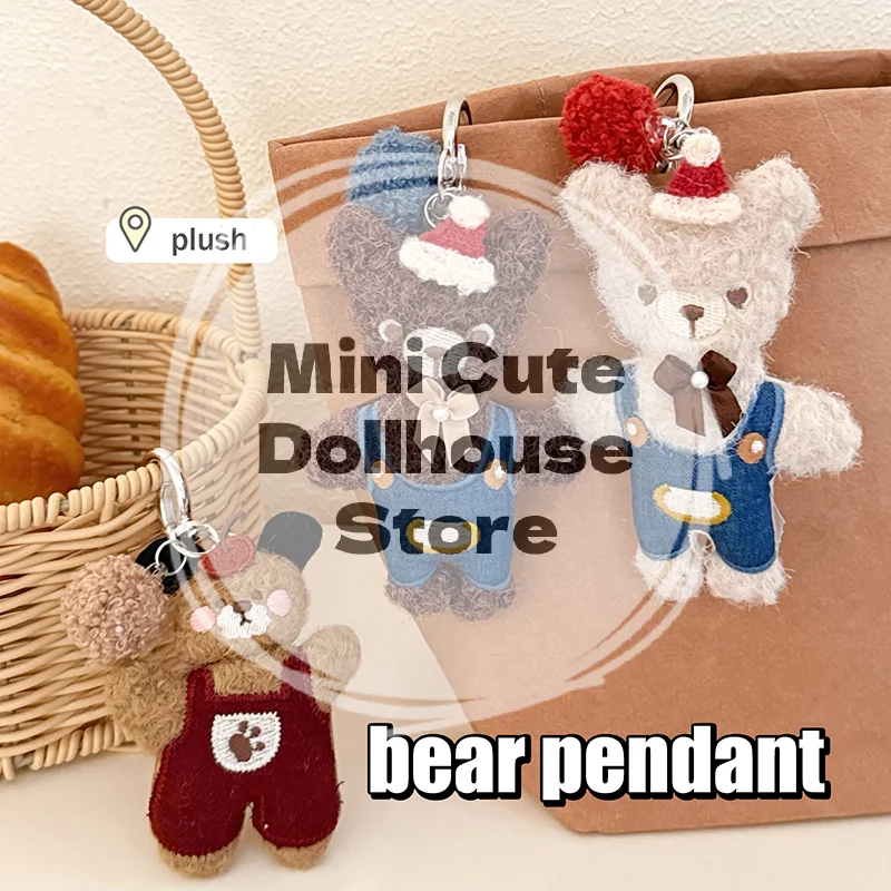 Urso dos desenhos animados brinquedo de pelúcia chaveiro dos desenhos animados filhote de cachorro macio pelúcia boneca pingente chaveiro do carro mochila saco decoração presente do miúdo