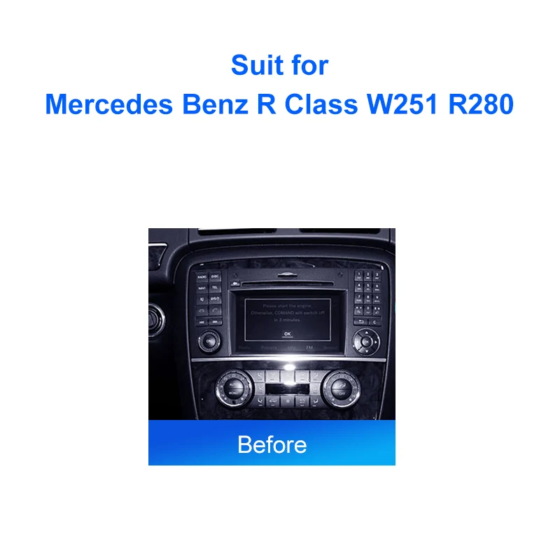 Autoradio Per Mercedes Benz Classe R W251 R280-R350 R63 2006-2013 Android 2 Din Stereo Montaggio Lunetta Frontale Kit Telaio