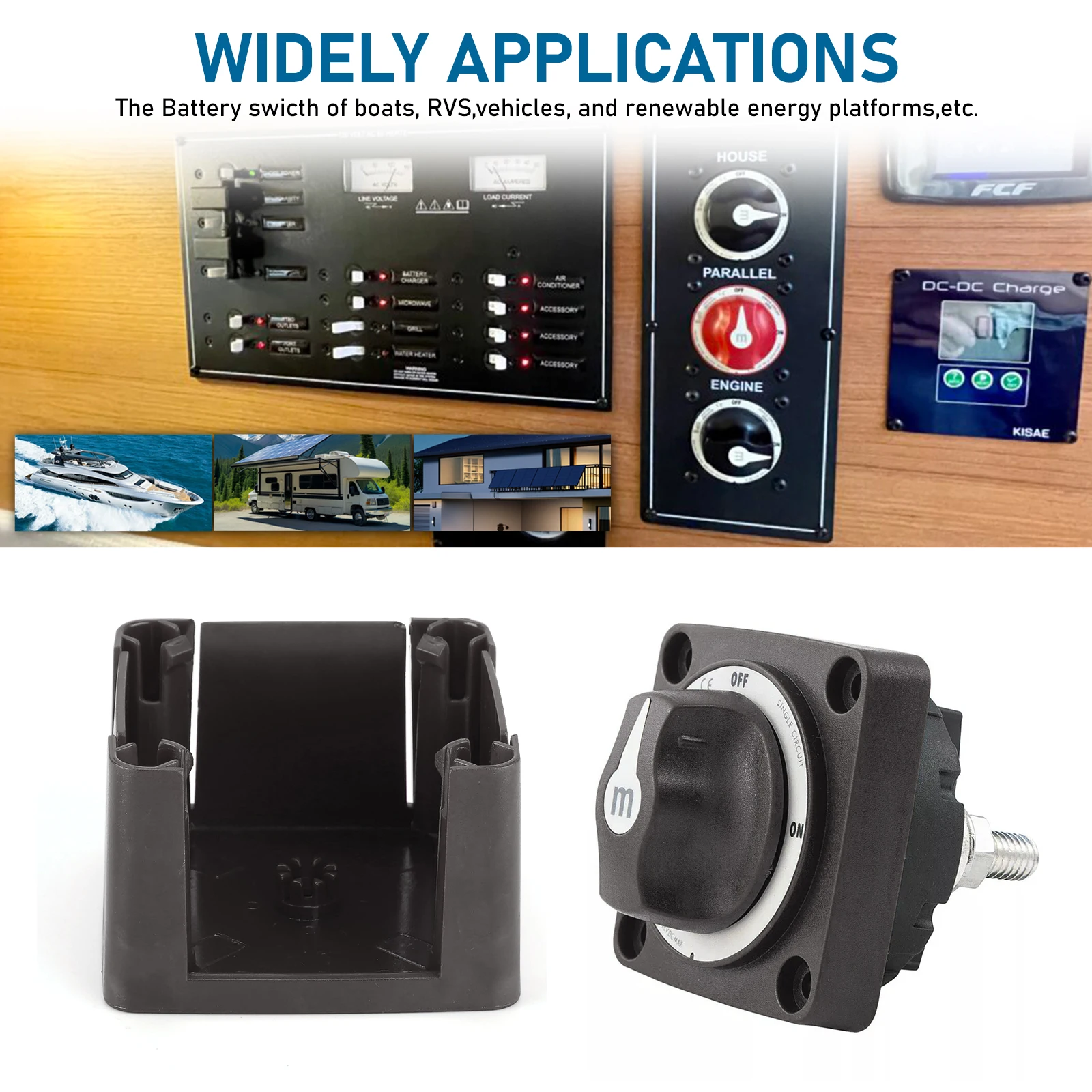 CNSPEED 6006 M-Series تشغيل/إيقاف مفتاح البطارية مع مقبض ل البحرية RV السفر مقطورة قارب سيارة تخييم IP66 العروات Heatshrink 300A 48 فولت