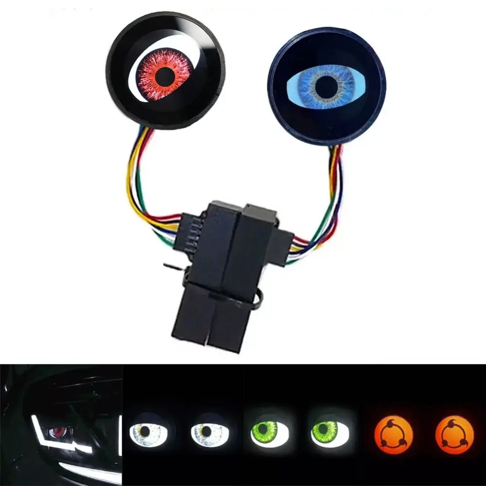 

1 pair New Type 12V LED Red/Green/Ice Blue 4/8 Model Devil Eyes Light Car Headlight Special Amosphere Light WiFi Control