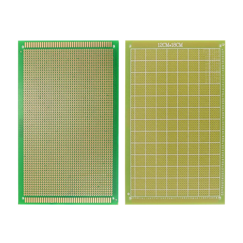 PCB Single Sided Universal Circuit Board, placa de óleo verde, placa Breadboard, fibra de vidro, DIY, 1.6mm, 12x18cm, 5Pcs