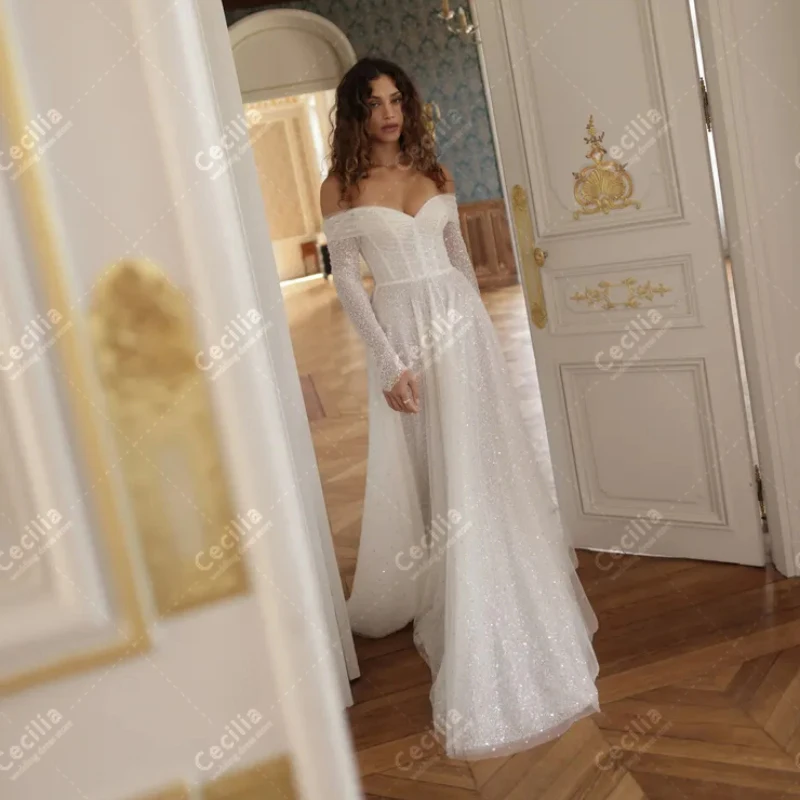 

Simple Wedding Dresses Graceful Bridal Gowns Off The Shoulder Sweetheart Robes Glamorous Simple Vestidos De Novia Customized