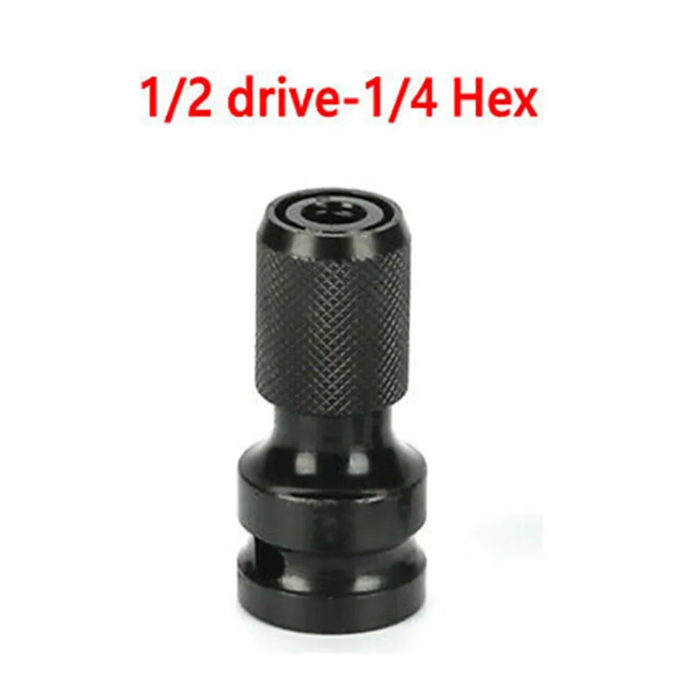 1/2 Inch Square To 1/4 Inch Electric Wrench Drive Chuck Hexagon Socket Adapter For Repair Socket Adapter Drive Converter Impact