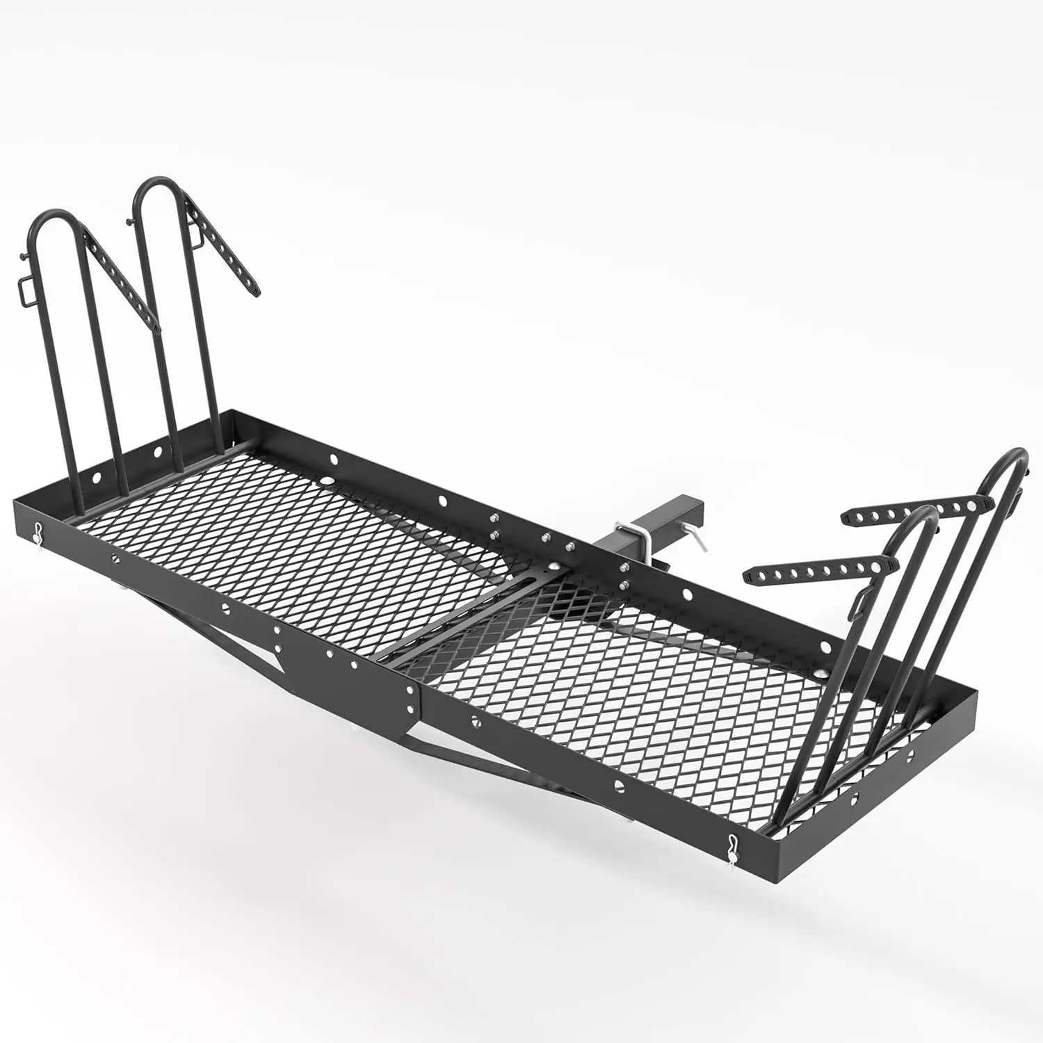 

60" x 20" 500 lb Capacity Hitch Mount Cargo Carrier with 2-Bike Rack for 2-Inch Receiver, Versatile and Durable
