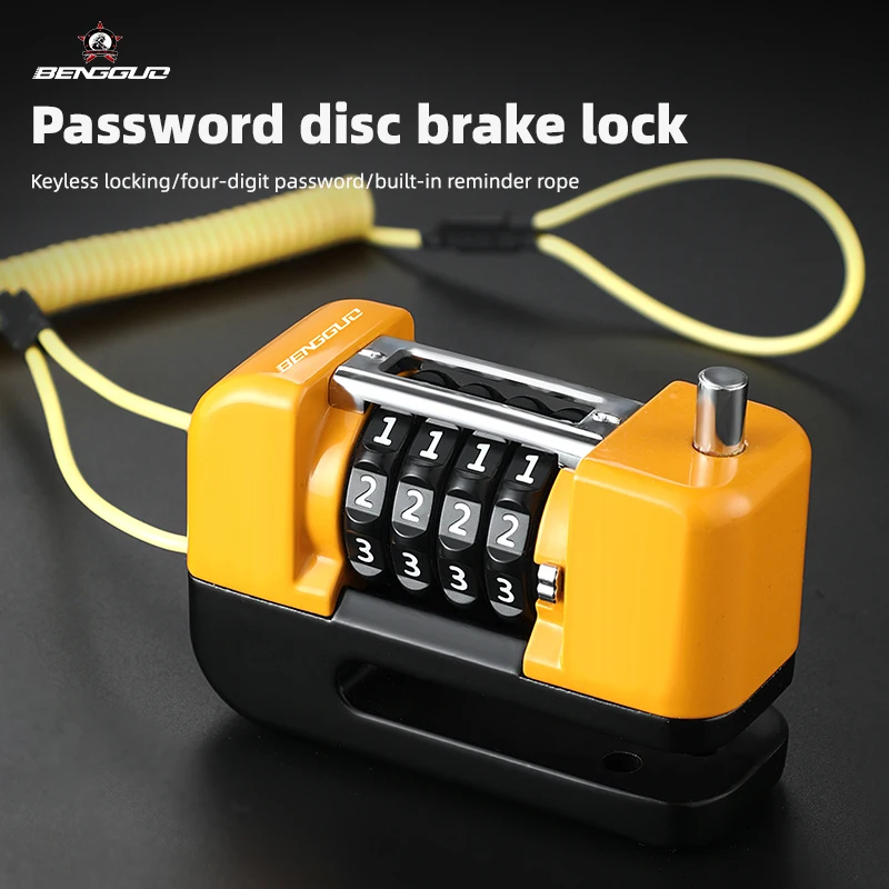 

Велосипедный противоугонный замок дискового тормоза, безопасный дисковый замок для езды на велосипеде на открытом воздухе, горный дорожный велосипедный кодовый замок
