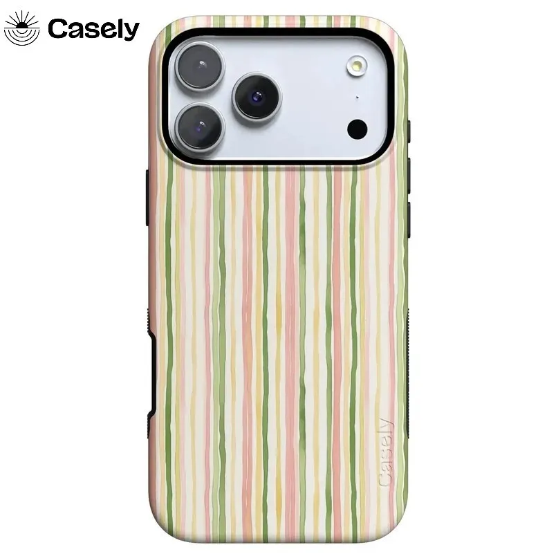 Pastel Mixed Stripe Casely Phone Case for Samsung Galaxy S20 S23 S24 S25 S26 FE Plus Ultra Edge 5G Double-layer Back Cover