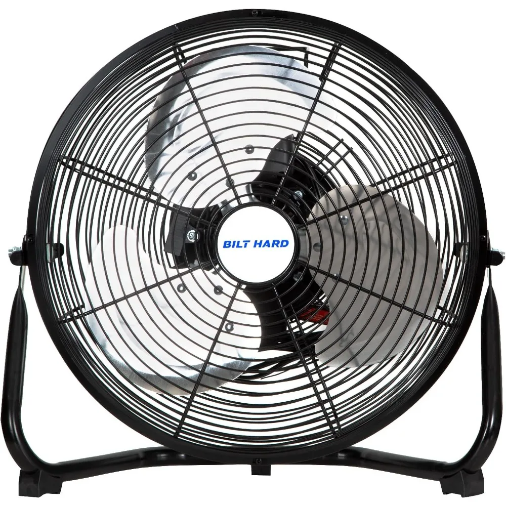 

2 in. High Velocity Heavy Duty Metal Floor Fan, 3 Speeds 1680 CFM Powerful Airflow Fan with 180-Degree Tilt for Bedroom,