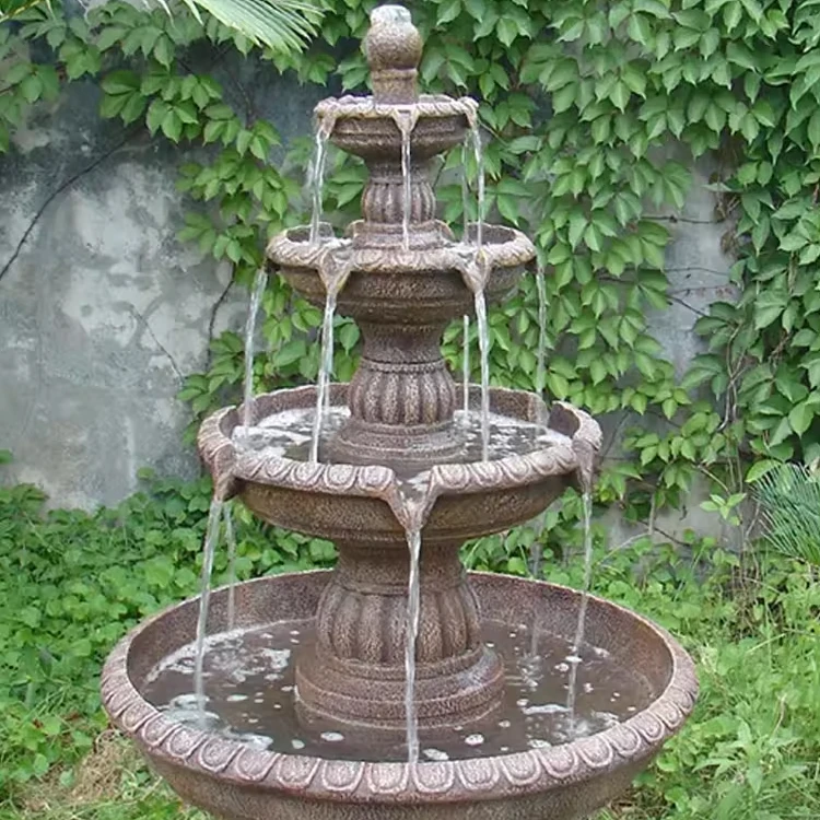 

Outdoor Garden Decoration Large Natural Fiber Resin Carving White Water Fountains Outdoor Decoration