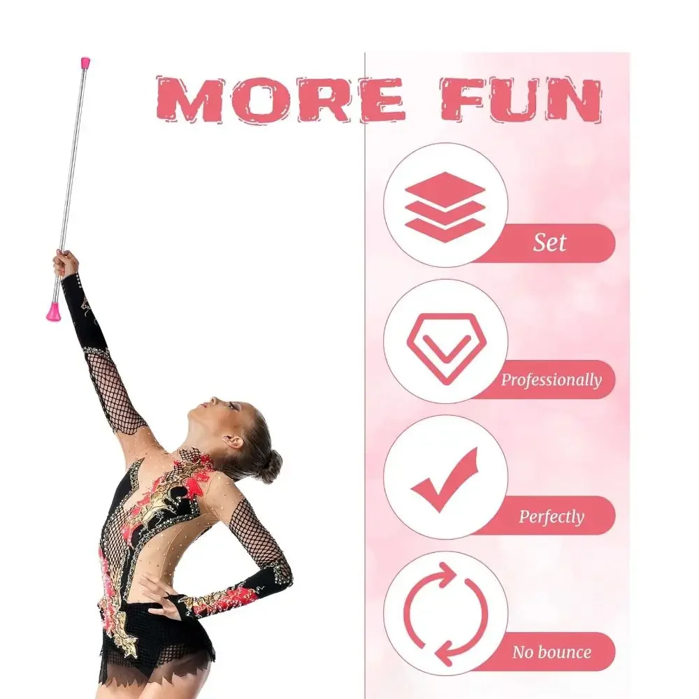 Random Color Stainless Steel Marching Baton Balanced Lightweight Twirling Baton Professional Ribbon Baton Performance Arts view 4