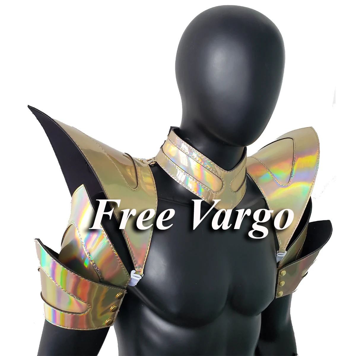 

Burning Man Holographic Laser Gold Armor,Rave Shoulder Piece,Festival Choker Cape,Shoulder Pads Carnival Festival Wear