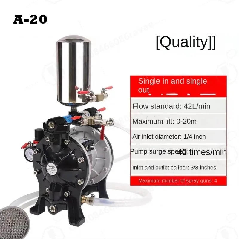 A-15 Pneumatic Double Diaphragm Pump Small Paint Spraying Suit Membrane Pump Pneumatic Diaphragm Paint Ink Glue Booster Pump