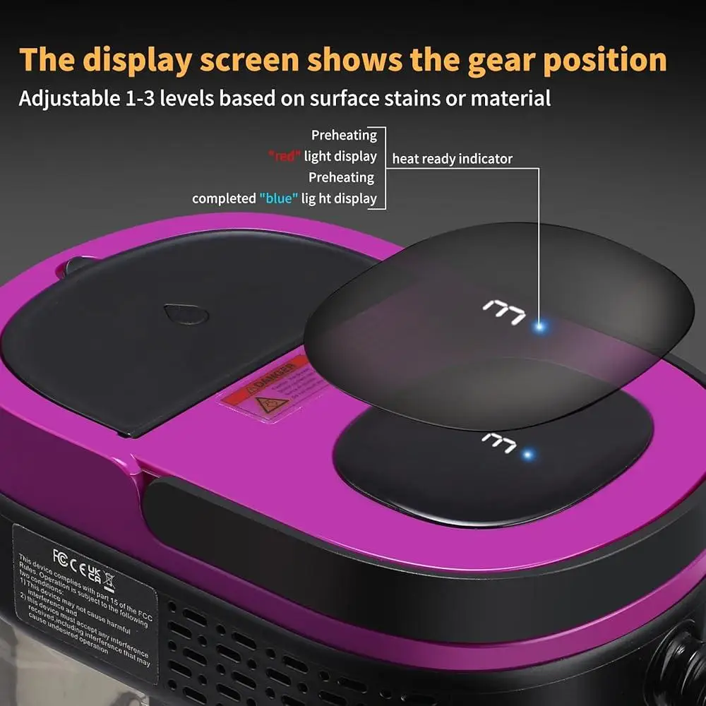 Portable Steam Cleaner 3-Level Adjustable Handle 15s Heat-Up Deep Cleaning Powerful Steamer with 10 Accessories Home and Kitchen