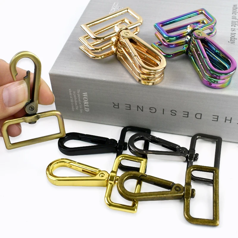 10Pcs Metal Snap Buckle16-50mm Swivel Lobster Clasp Carabiner Trigger Hook Bag Strap Connector Buckles DIY Hardware Accessories