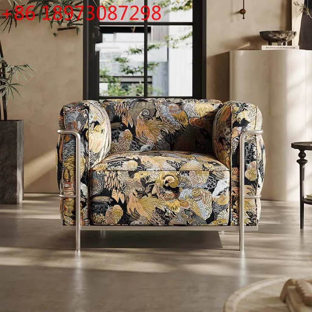 Divano da soggiorno moderno e semplice in tessuto, divano antico pigro in fila diritta