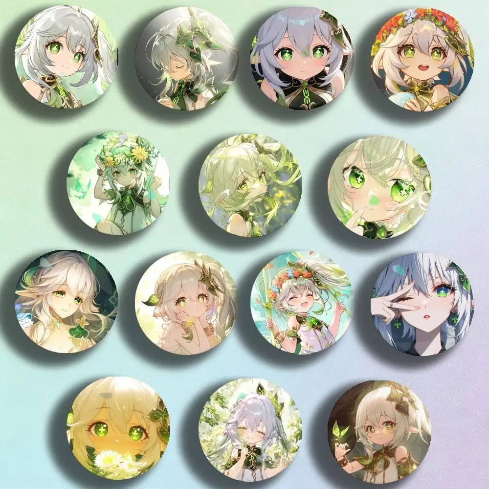 

Lesser Lord Kusanali Nahida Badge Stage Brooches on Backpack Clothes Handmade Round Enamel Pins for Jewelry Gift Bag Accessory