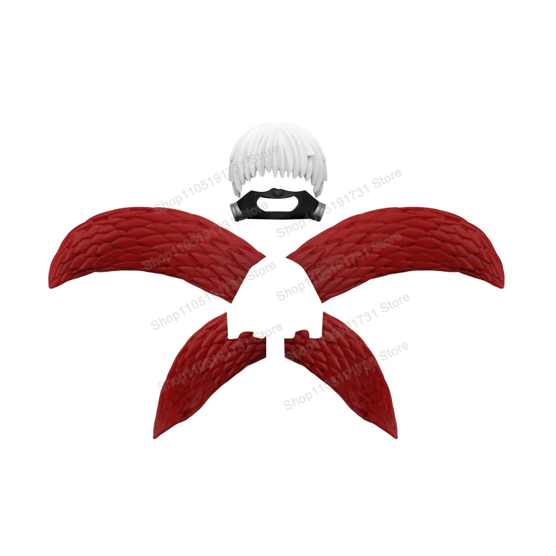 AC0004-0007 bloques de construcción de cómic figuras de acción de pelo blanco diferentes formas modelos de alas accesorios DIY juguetes para niños regalos