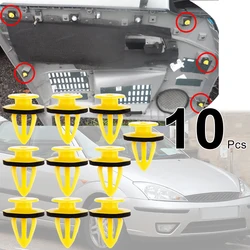 10 Uds. Para Ford Focus 2 C307 1998 - 2012 C-MAX KA BE146 Fiesta MK4 BE91 Galaxy MK1 MK2 V191 MK3 Panel de tarjeta de puerta Clip de remache embellecedor