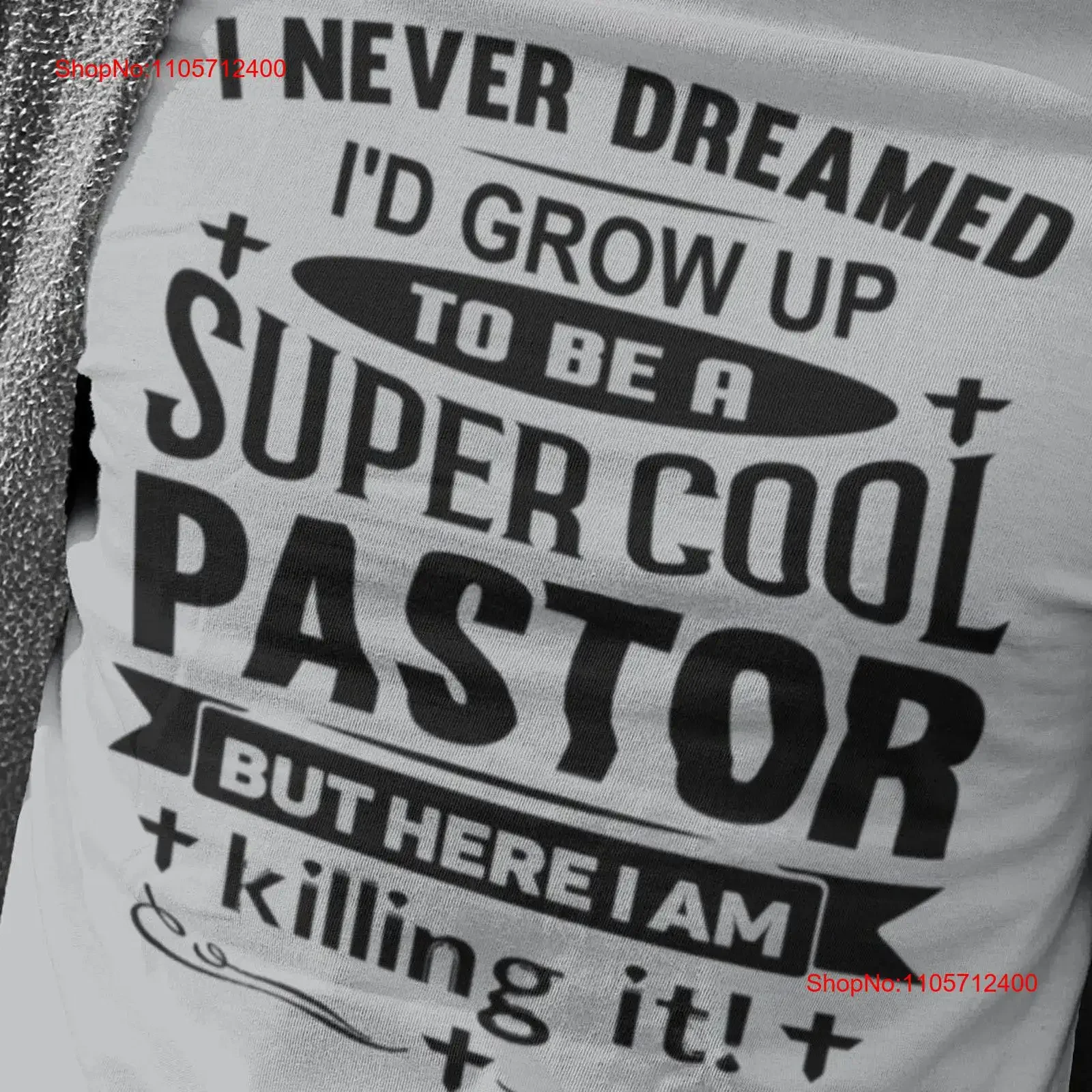 T-shirt Pastor Super Cool, humoristique et vintage, effet délavé, extensible, respirant, avec motif graphique, unisexe, légèrement extensible