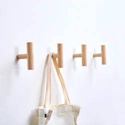 Ganchos de madera para colgar en la pared, colgador de abrigo, llavero, sombrero, bufanda, bolso, estante de almacenamiento, accesorios decorativos para habitación y baño, nuevo