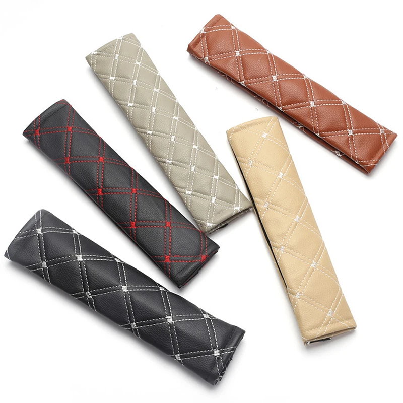

New Car Seat Belt Cover PU Leather Breathable Protection Pad Auto Interior Decor Accessories Safety Belt Shoulder Cover