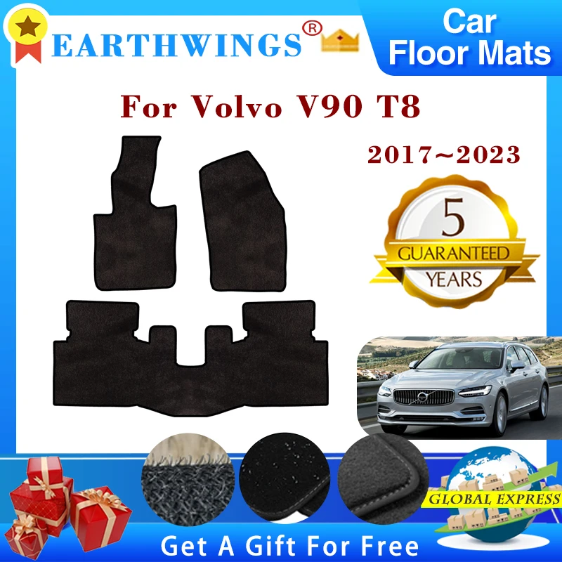 

For Volvo V90 T8 2017~2023 2018 2019 Car Floor Mats Rugs Panel Footpads Carpets Cape Cover Foot Pads Auto Stickers Accessories