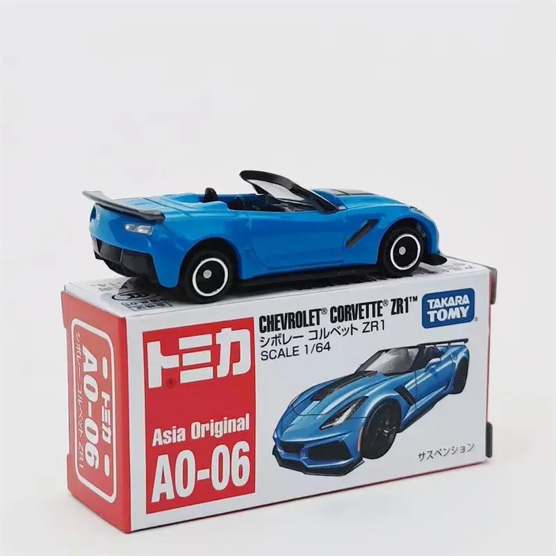 TAKARA TOMY Corvette ZR1 coche en miniatura de aleación caja roja blanca AO-06 coche de juguete regalo para niños