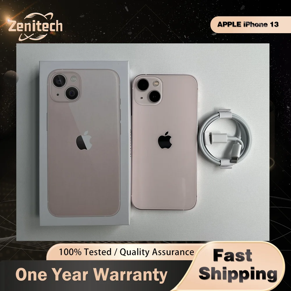 iPhone 13 Original de Apple, Versión CN, Doble SIM, 5G, Pantalla OLED Super Retina XDR de 6.1', 12MP, Face ID, NFC, 99% Nuevo, Teléfono Móvil