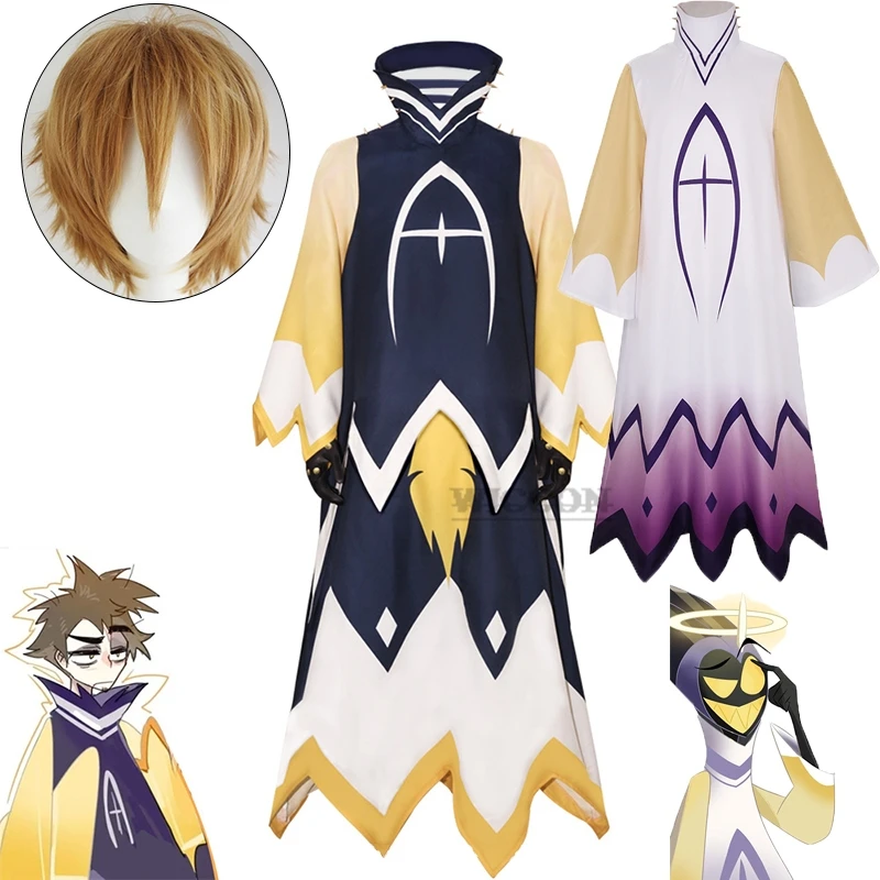 

Hazbin Adam Cosplay Anime Hotel wig Clothes Cosplay Costume Suit Unisex cos Halloween Party Adult Men Costume Adam Clothes Suit