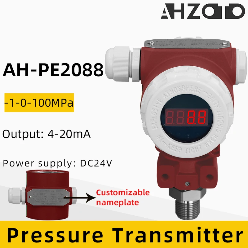 

EX proof 4-20mA LED Stainless Steel Digital Display Pressure Transmitter 2088 Explosion-proof Pressure Sensor 100bar 1.6Mpa