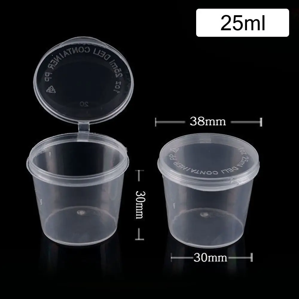 50pcs Sealed and Leak-proof Disposable Sauce Cup Reusable with Hinged Lids Portable Sauce Box Sauce Cup Containers