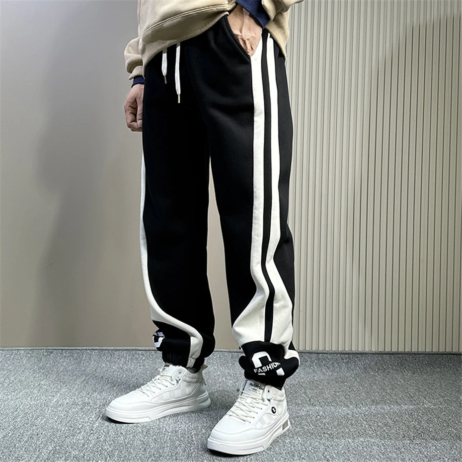 Plus Size 11XL 10XL Pants Men Baggy Sweatpants Fashion Streetwear Striped Print Jogger Men Trousers Big Size 11XL Bottoms