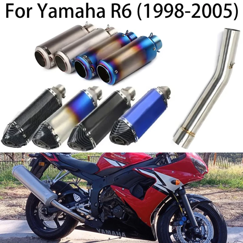 

For Yamaha YZF R6 1998-2005 DB Killer Motorcycle Exhaust Tailpipe Front Pipe Middle Link Connect Pipe Muffler Tube Slip On