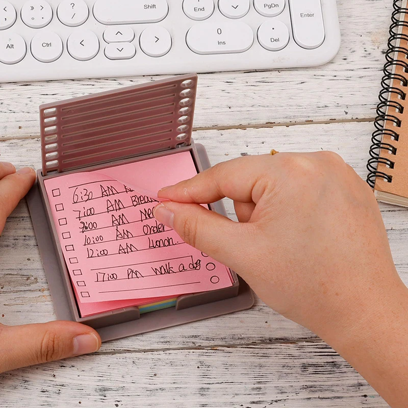 Dispenser per note adesive Porta note adesive con stencil Modello per note adesive per materiale scolastico autoadesivo