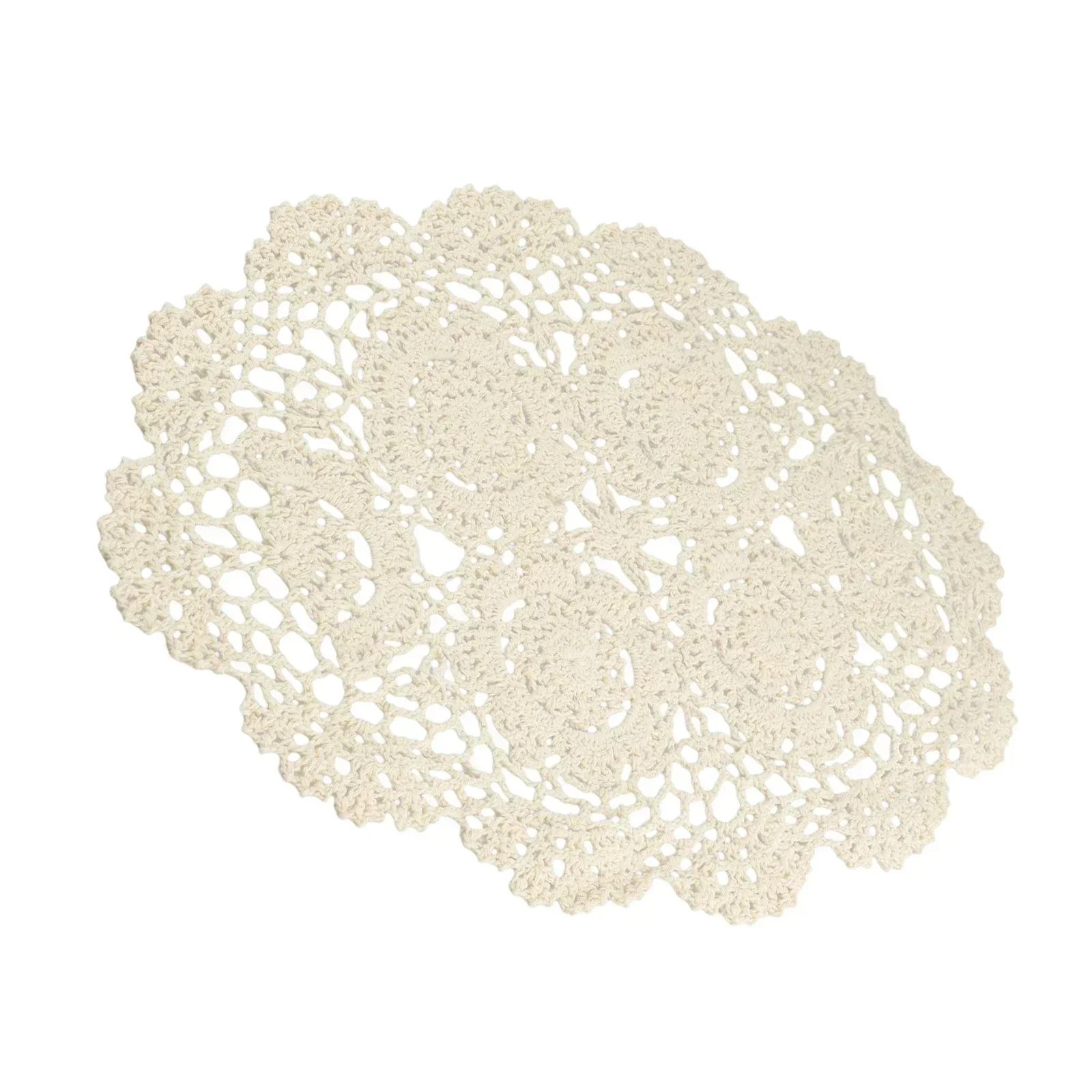 

Vintage Hand Crochet Cotton Lace Doilies, Oval Placemat For Dining Table, Floral Design, Home Decor, Table Decor